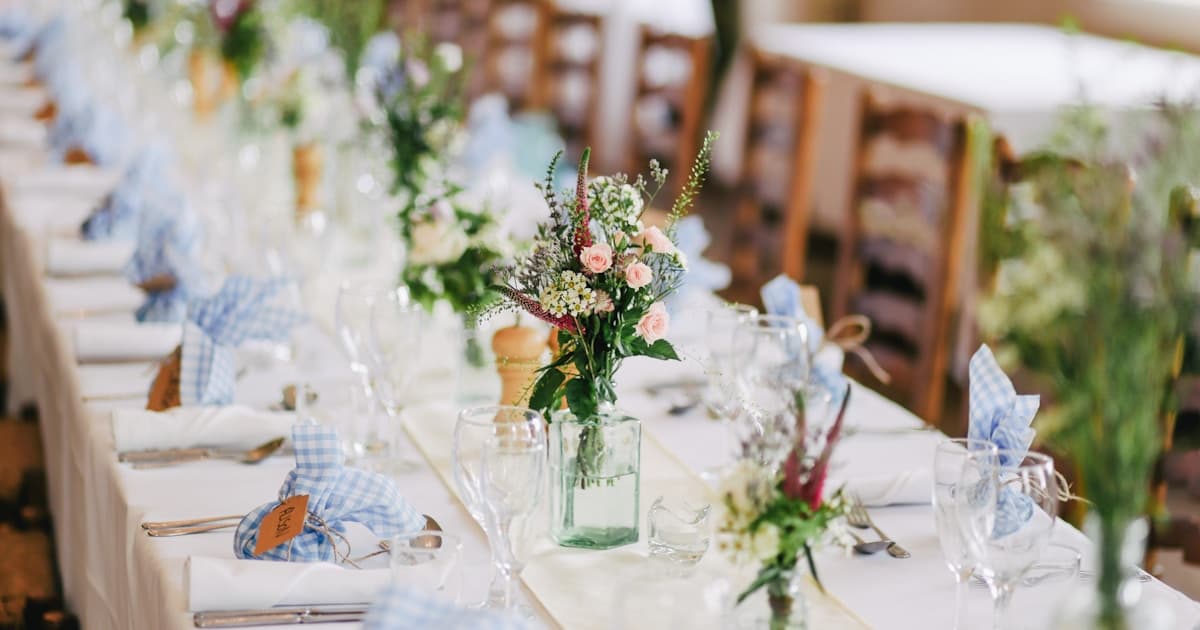 Couple planning their modern wedding gift list together